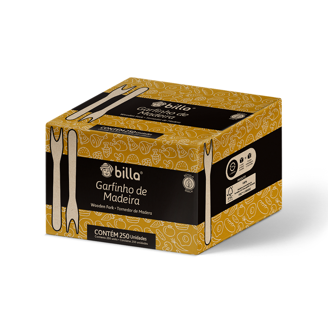 Garfinho de Madeira Billa 8,5cm c/250UN