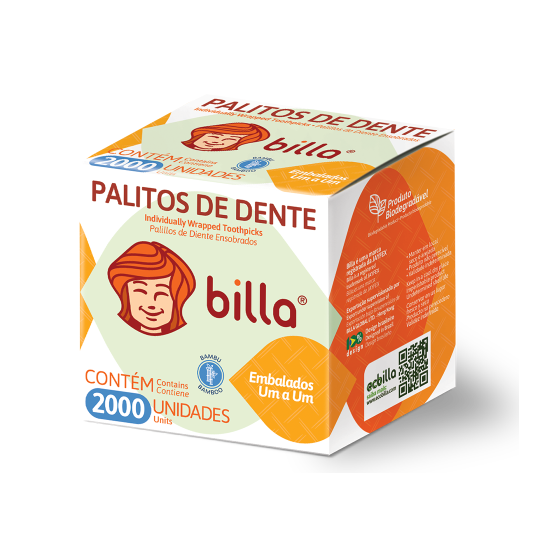 Palito de Bambu Billa 6,5cm Embalado Plastico c/2.000UN