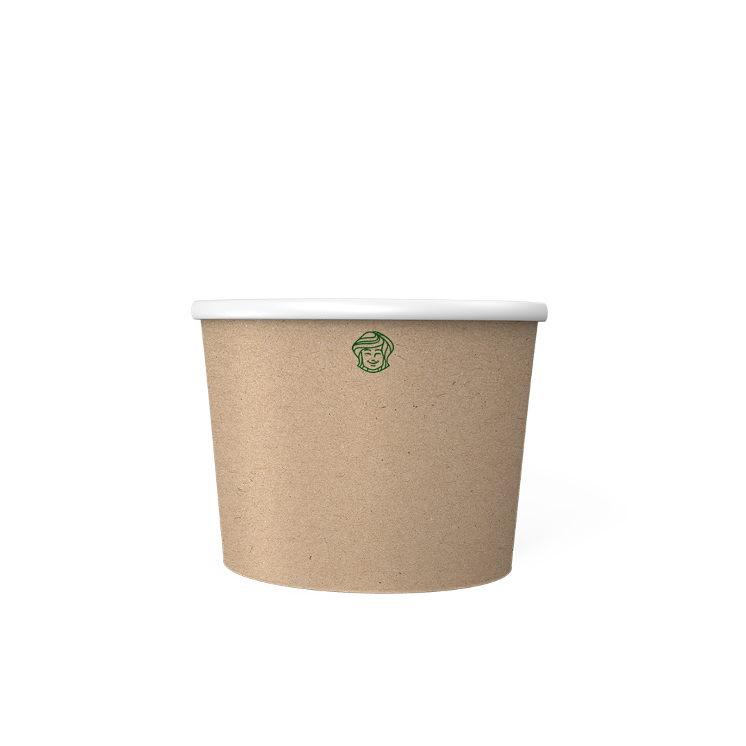 Pote de Papel Billa 240ml Pardo c/25UN