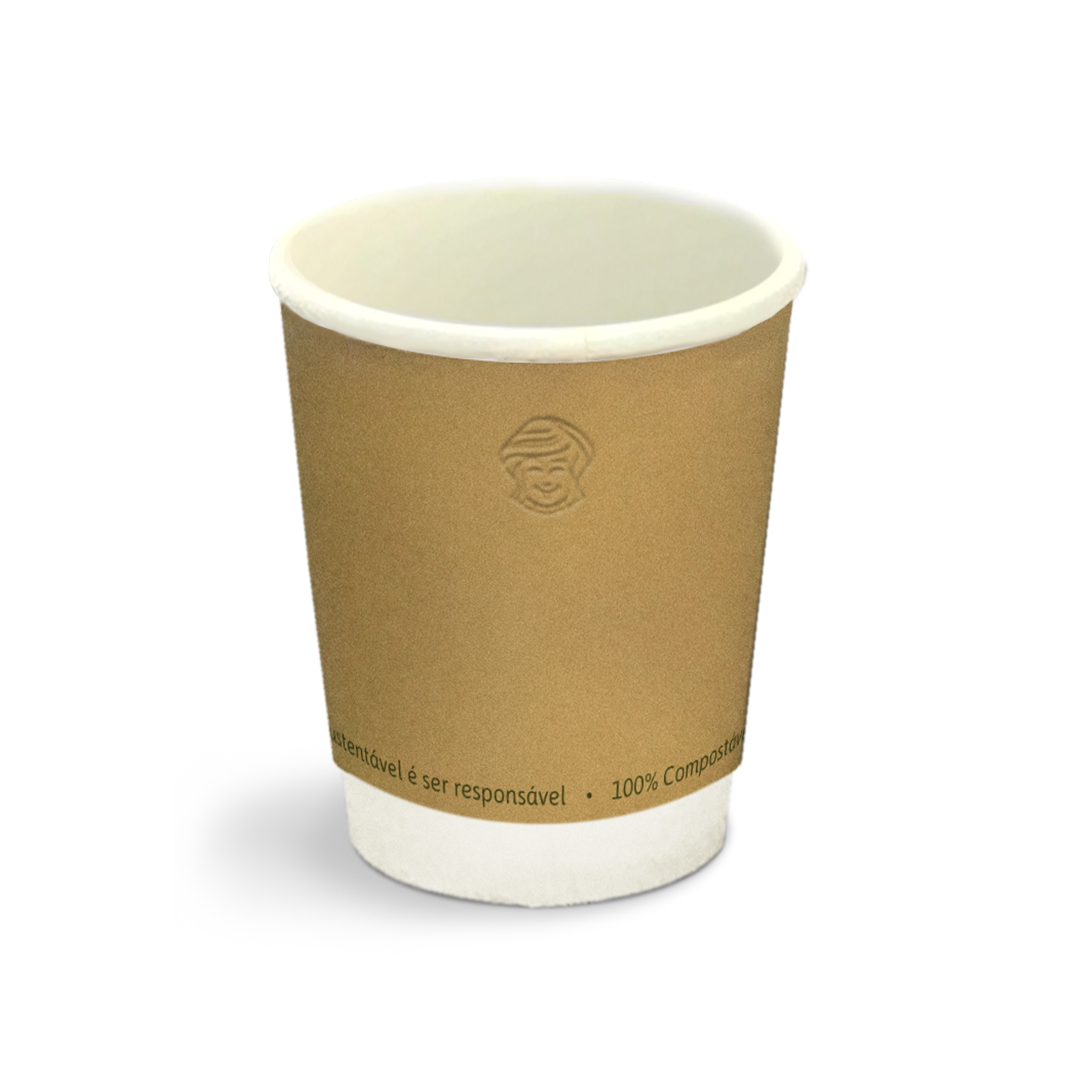 Copo de Papel Billa 350ml Parede Dupla Pardo c/400UN