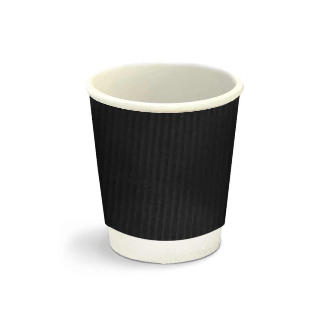 Copo de Papel Billa 240ml Corrugado Preto 50UN